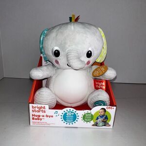 Bright Starts Hug-a-Bye Baby Elephant Stuffed Animal Soother Light Up Plush NWT